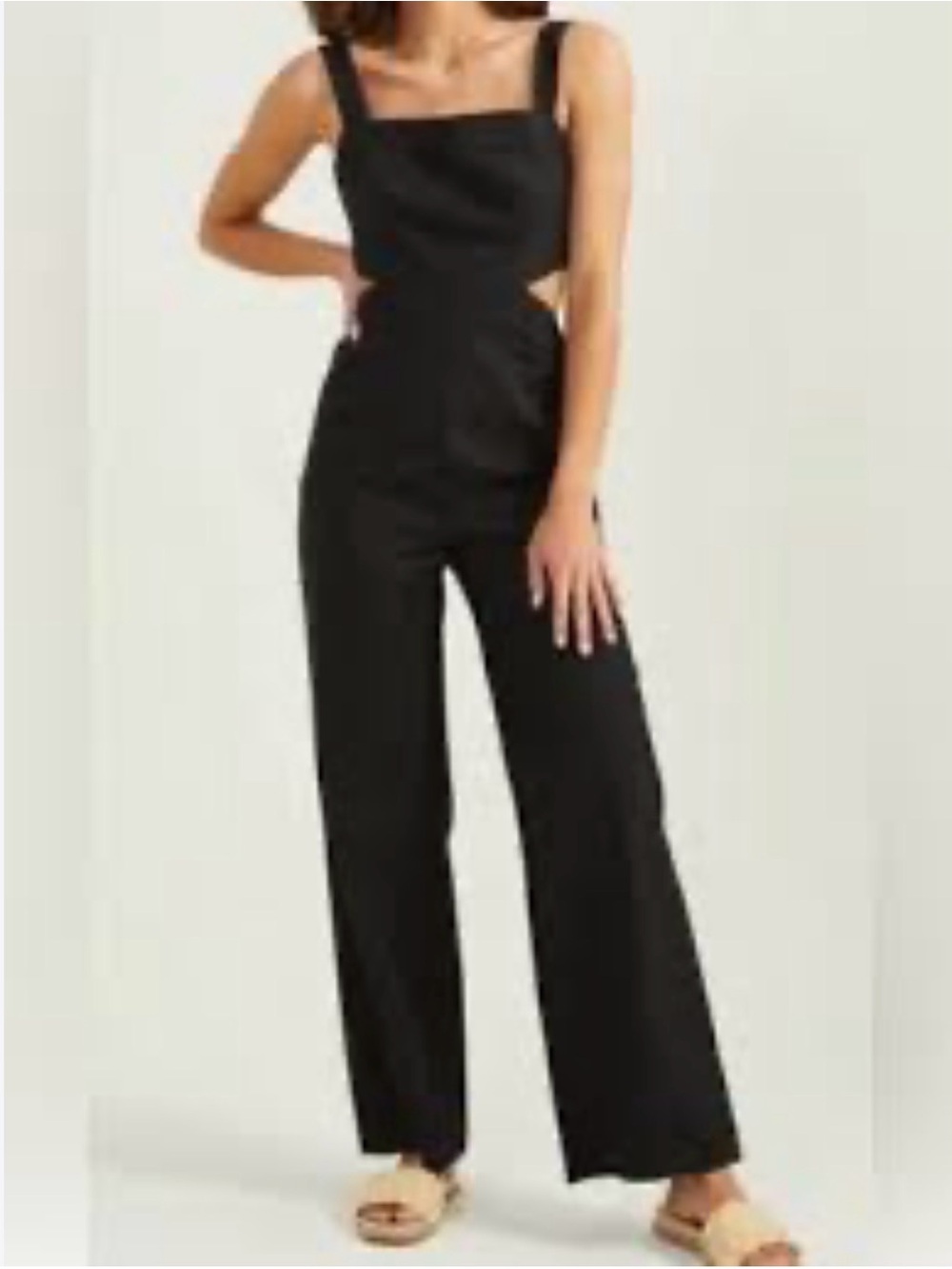 Altar'd State Black Wide-Leg Cutout Jumpsuit